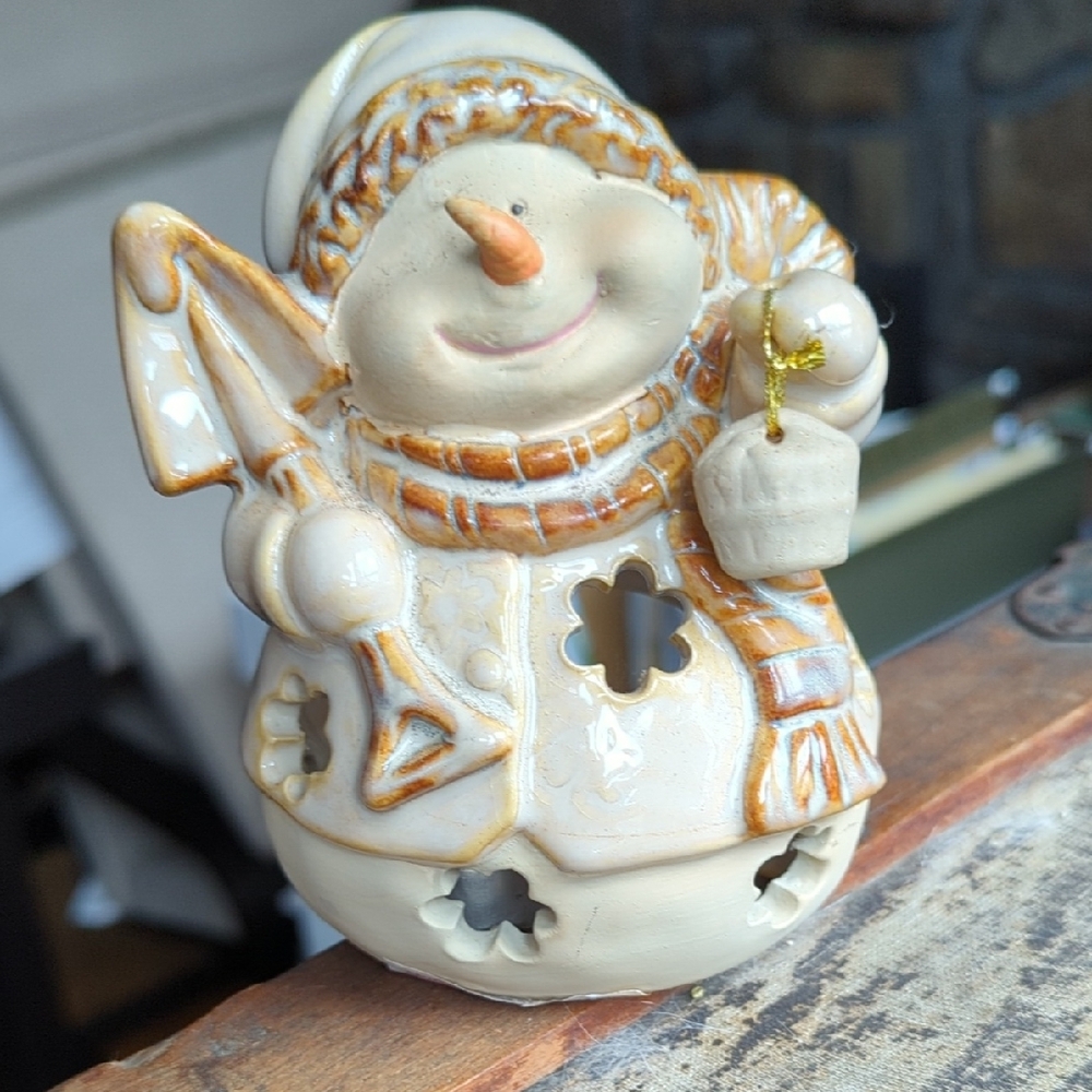 Ceramic Snowman Figurine